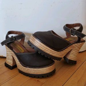 90's Blue Asphalt Mary Jane Platforms